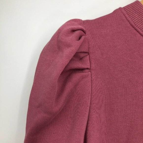 Anthropologie Maeve Pink Layered Long Puff Sleeve Tunic Sweatshirt Size M - Picture 8 of 16